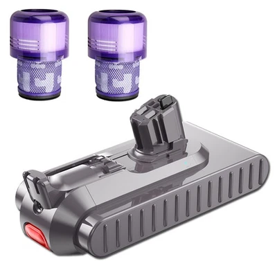 MARKENLOS 6000mAh Akku + 2x Post filter für Dyson V11 V15 Staubsauger Absolute Batterie DE