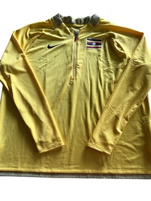 Nike Pro Elite Team Uganda Long Sleeve Pullover Made In USA Yellow Men s XXL New