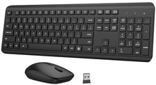 1 Set Wireless Keyboard And Mouse Combo Silent Ergonomic Full Size 2.4GHz PC