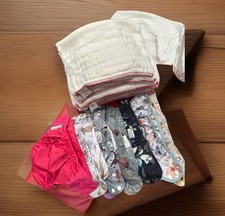 Happy Beehinds Lot of 8 Reusable Cloth Diapers-12 Inserts One Size Girls Great