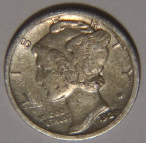 1929 S Mercury Dime 10C Cents Coin Silver, VF+!