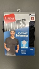 Hanes X-Temp Performance Tagless Mesh Cooling Men's Medium Black T-Shirts 2-Pack