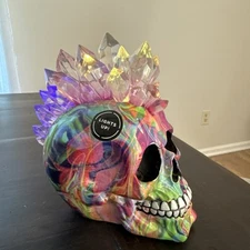 Skull Rainbow Punk Crystal Design LED 6.5" x 6" Glows In The Dark