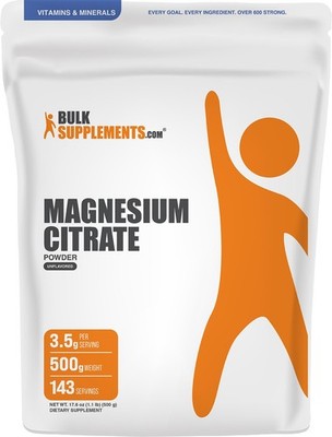 BulkSupplements Magnesium Citrate Powder - Supports Digestive Health