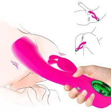 US Rabbit Vibrator Dildo G-Spot Stimulator Massager Wand Clit Sex Toy for Women 
