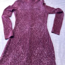 Windsor Small Junior Dress Burgundy With Stretch Metallic Thread  Long Sleeve