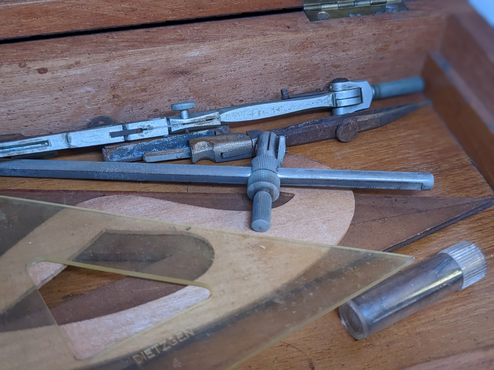 Antique French 1880 Compas Superieurs Brevetes SGDG Drafting Tool Set Original