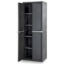 Sterilite Storage Cabinet, Garage, Pantry, & Kitchen Organizer, 4 Shelves, Gray