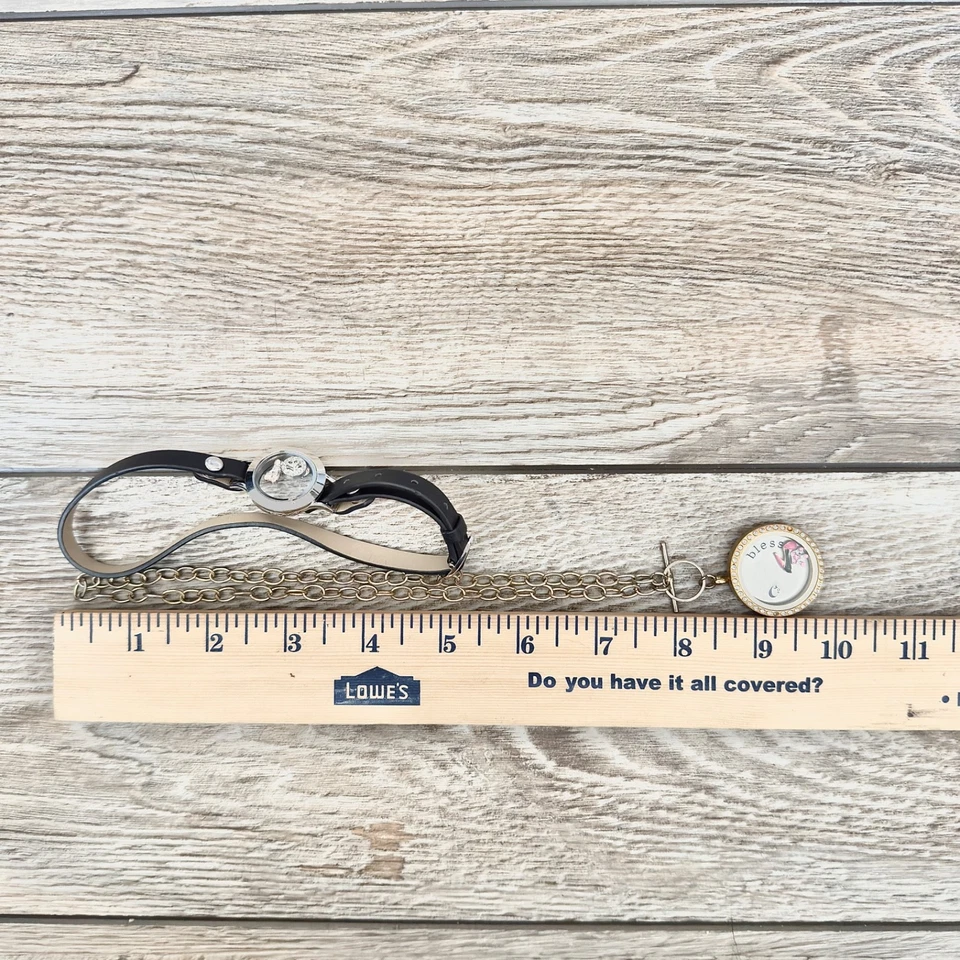 Lote de 2 medalhões de coruja de origami colar curto envoltório pulseira gema faltando - Imagem 2 de 4