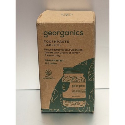Georganics Toothpaste Tablets Spearmint 120ct Natural Portable Hiking Travel NEW