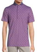 Greyson Monkey Lane Print Polo Shirt Purple Men’s Medium