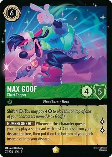 Max Goof Chart Topper - 77/204 Fabled Non-Foil Legendary Disney Lorcana