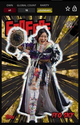 WWE Topps Slam Culture DIGITAL Iyo Sky Legendary 15 CC Gold Fanfare