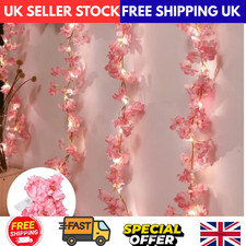 2M LED Cherry Blossom String Light Garland Artificial Flower Vines Fairy Bedroom