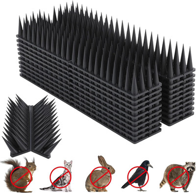 Bird Spikes, 20 Packs Bird Deterrent, Raccoon for Outdoor Repelling Reptiles, Sq