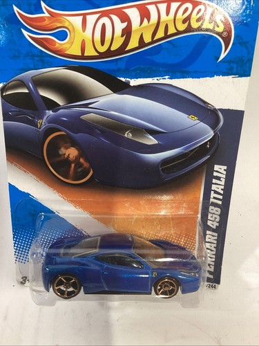2011 Hot Wheels Ferrari 458 Italia Blue #146 - NOS - Afbeelding 2 van 9