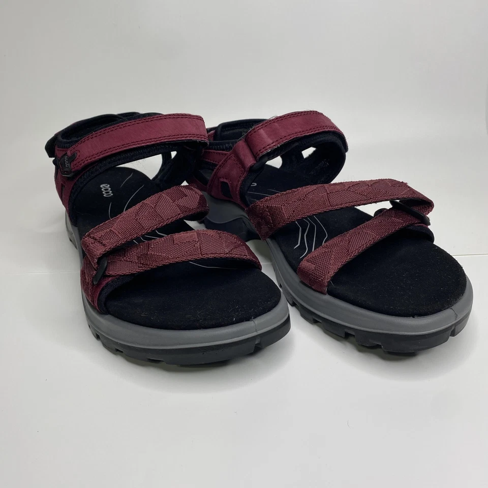 Ecco Yucatan Sandals Womens Size 41 EU Burgundy Black Receptor Hiking Outdoor - Image 3 of 4