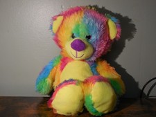 teddy bear multi-color stuffed animal, cleaned, barely played with