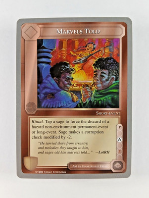 Marvels Told - Middle Earth CCG card (1998 ICE) MECCG Silver Grey Border Reprint