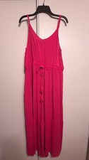 Emery Rose Women’s 4XL Pink Maxi Dress Adjustable Straps Drawstring Waist