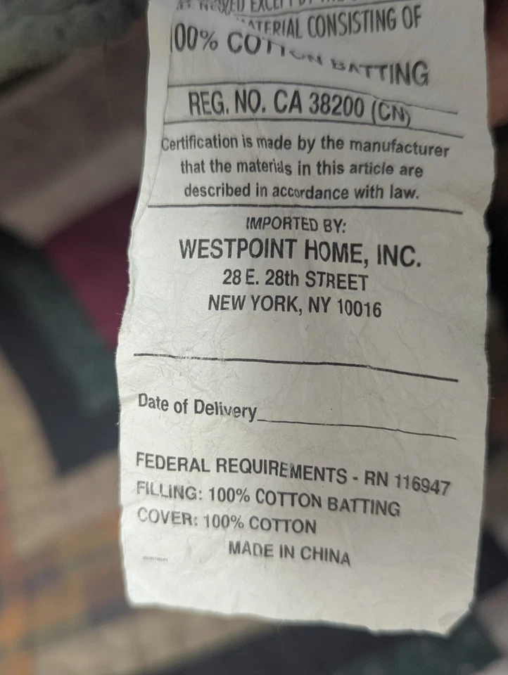 Ralph Lauren Log Cabin Patchwork Quilt Twin Blanket - Image 3 of 4