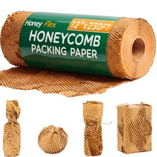 Honeycomb Packing Paper 12" x 230ft Roll, Expandable Bubble Cushioning Wrap f...