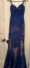 MacDuggal Beaded Blue Gown Sz 2