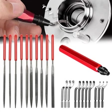 Deburring Tool Kit w/ 10 Needle File + HSS Blades for Metal Resin Plastic Pipes
