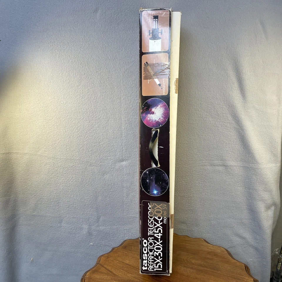 Tasco Refractor Telescope 60X Tripod Model 5V Made in Japan Vintage - Image 3 of 4