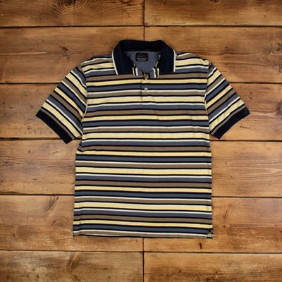 Vintage Poloshirt T-Shirt L Greg Norman Streifen Bunt Tee