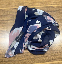 HAUTE HIJAB Floral Square Scarf Navy Pink White