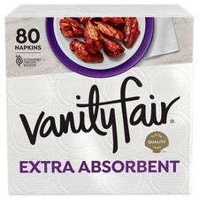 Vanity Fair Extra Absorbent Premium Paper Napkins, 80 Count, Disposable Napki...