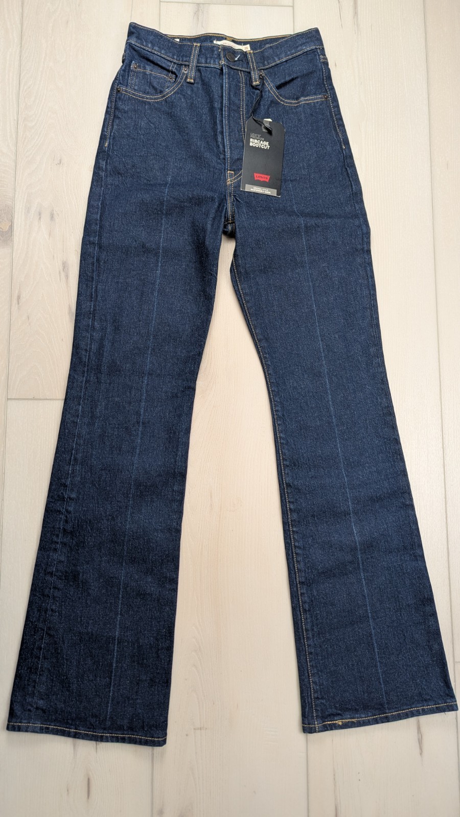 NEW Levi's Premium Jeans Womens 26x33 Ribcage Bootcut Blue Denim Button Fly NWT