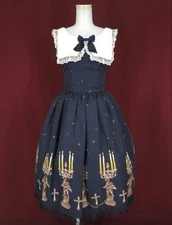 Innocent World Angel Candlestick Ribbon JSK JP M Navy Blue from Japan