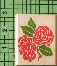 Posh Impressions Camellia Flower Z677E rubber stamp by Rubber Stampede 1996