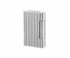 ST Dupont Ligne 8 Initial Palladium Vertical Pinstripes Dual Flame 20802B $595