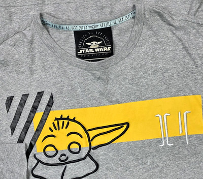 The Mandalorian Baby Yoda Child Long Sleeve T Shirt Gray XL Disney 50th Annivers