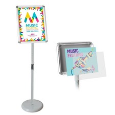 Adjustable Pedestal Sign Holder Stand, Poster Stand Aluminum Snap Open Frame ...