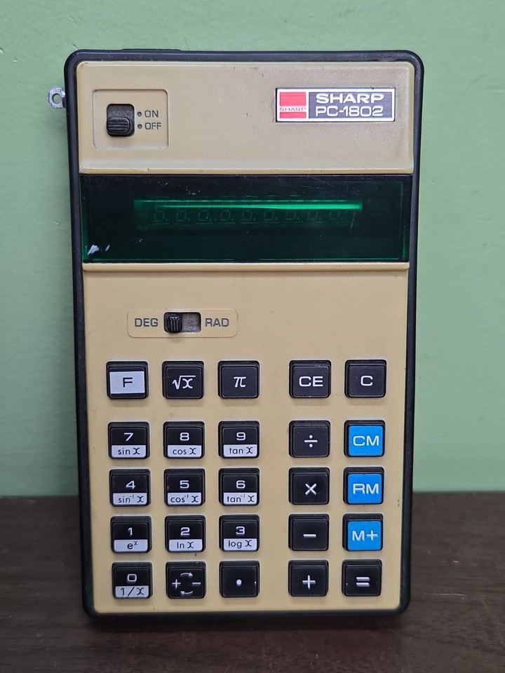 Vintage Sharp PC-1802 Scientific Calculator Compet Digital Rule Tested Works