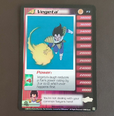 Score Dragon Ball Z CCG 2000 P3 Vegeta Power Card Hologram English