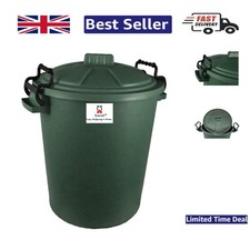 50L Food-Grade Green Storage Bin with Clip-On Lock for Outdoor and Indoor Use