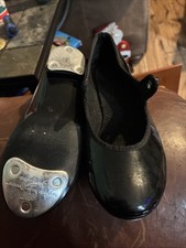 American Ballet Theatre ABT Spotlights Girls 10 Black Patent Tap Shoes No Laces