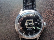 Orologio meccanico uomo vintage 1976 N6 Caravelle "OU" quadrante nero, funzionante!! 