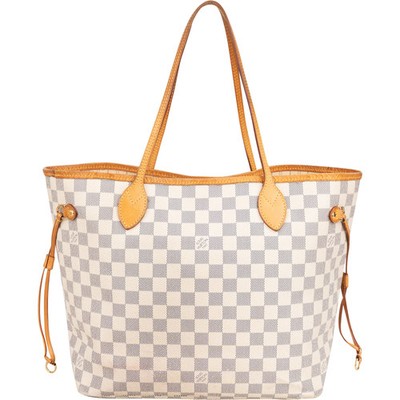 Louis Vuitton Damier Azur Monogram Neverfull MM Shopper Handbag Tasche