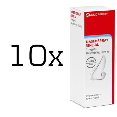 10x Nasenspray AL sine 0,1% für Erwachsene 15ml, PZN 12464130