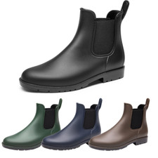 Women Ankle Rain Boots Chelsea Short Boots Waterproof Elastic Slip On Boots