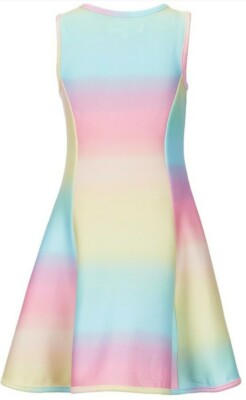 Honey & Rosie Little Girl's Scuba Pastel Rainbow Fit & Flare Dress-Size-5  or 6 | eBay