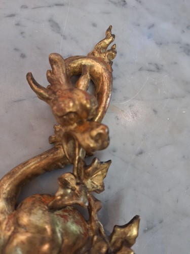 Coppia fregi legno a forma di drago epoca fine 800' - Foto 3 di 21