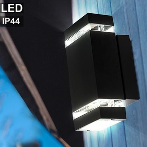 Außen Haus Wand Lampe UP /& DOWN Strahler schwarz Garten Veranda Beleuchtung