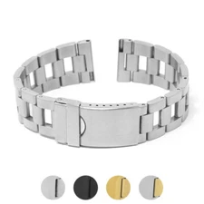 StrapsCo Stainless Steel Ladder Watch Band Bracelet Strap w/ Deployant Clasp